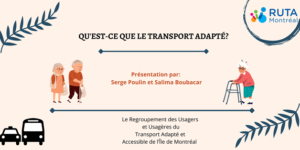 Affiche de présentation sur le transport adapté